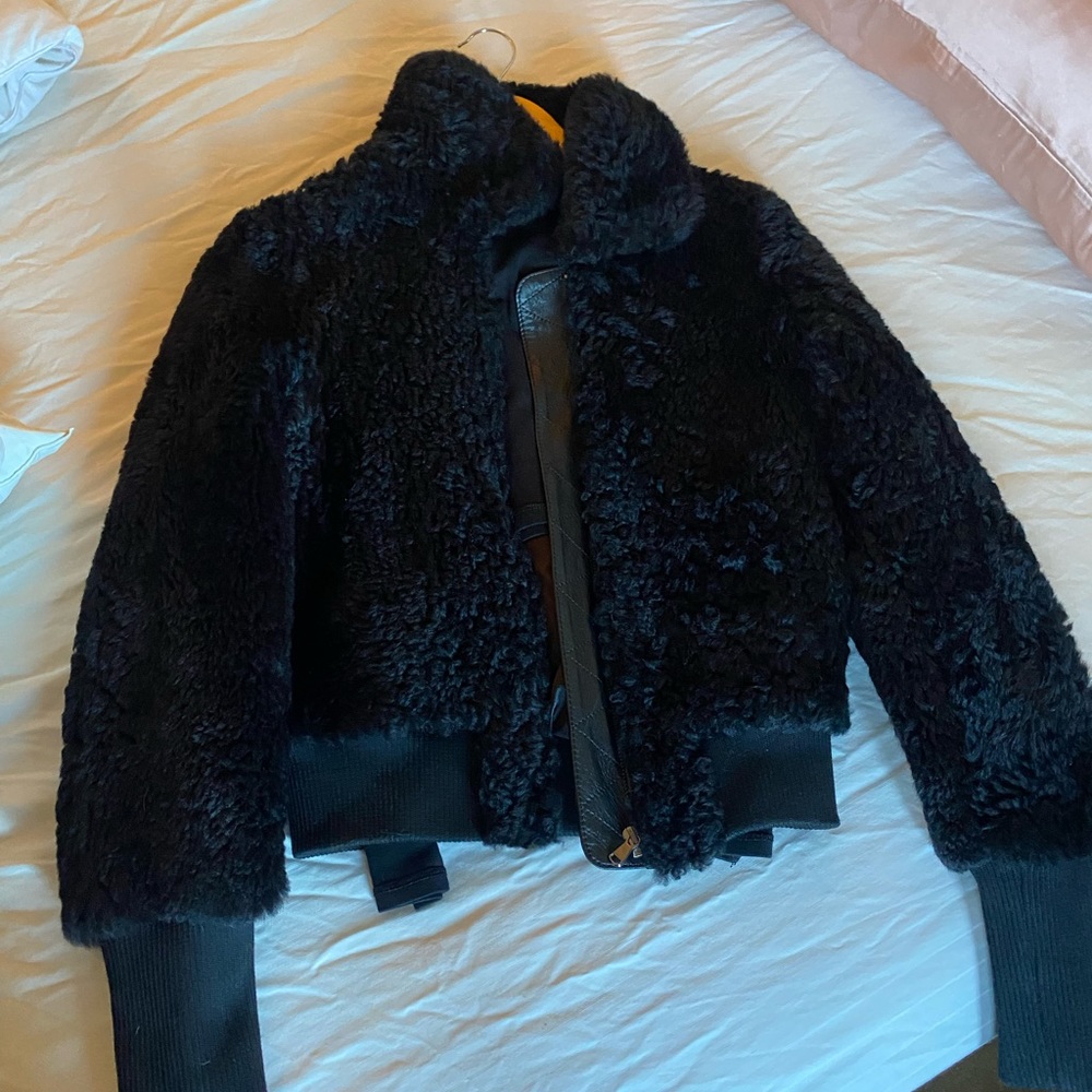 Leather shear jacket sprwmn brand new